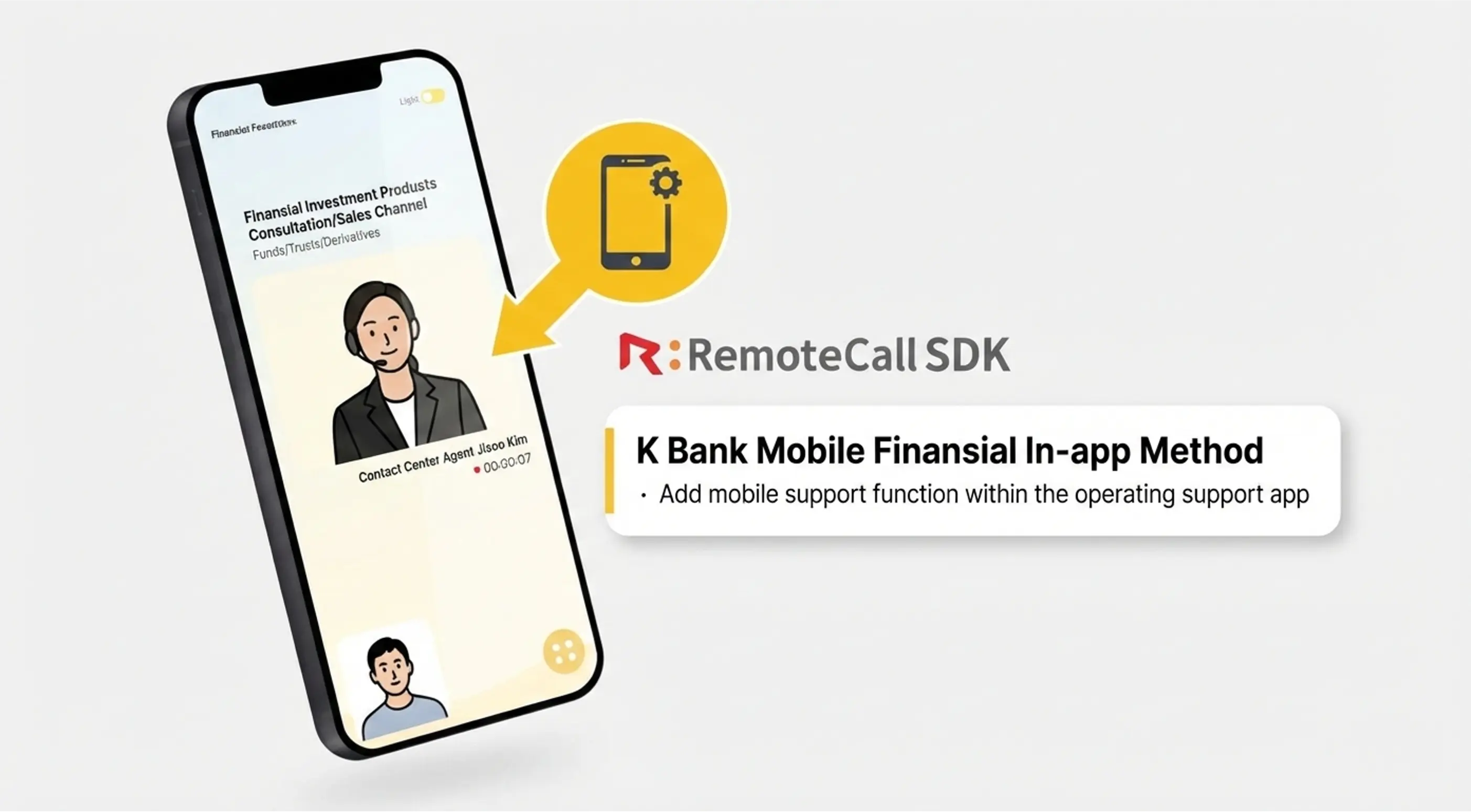 RemoteCall SDK in-app remote support process in KB Bank app