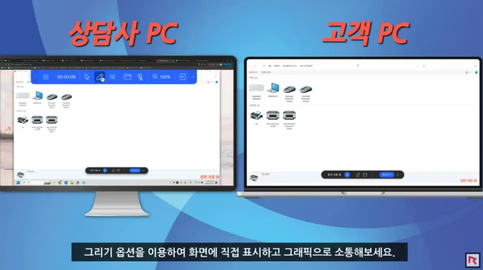 그리기 옵션을 이용하여 화면에 직접 표시하고 그래픽으로 소통해보세요